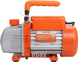 1/4 HP 4 CFM AC Vacuum Pump and Gauge Set, 1-Stage Rotary Vane Air Vacuum Pump a