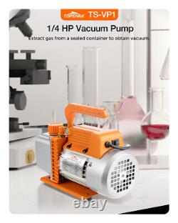 1/4HP 220ML Vacuum Pump 3CFM Rotary Vane HVAC Refrigeration Air Conditioning