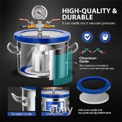 1.5 Gallon Vacuum Chamber with 3.5CFM Vacuum Pump Kit 1/4HP Single Stage 110V