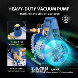 1.5 Gallon Vacuum Chamber with 3.5CFM Vacuum Pump Kit 1/4HP Single Stage 110V