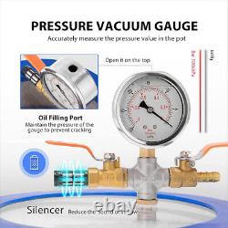 1.5 Gallon Vacuum Chamber with 3.5CFM Vacuum Pump Kit 1/4HP Single Stage 110V