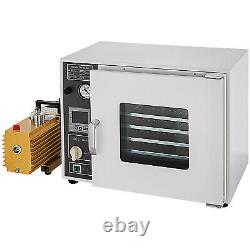 1.9cu ft Drying Oven 9 cfm 2-Stage Vacuum Pump 133Pa Digital 1400W Power 5 Tray