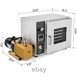 1.9cu ft Drying Oven 9 cfm Vacuum Pump 133Pa Max. 1400W Heating Power 5 Trays