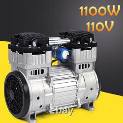 1100W 7CFM Silent Air Pump Compressor Head Small Air Mute Oilless Vacuum Pump US