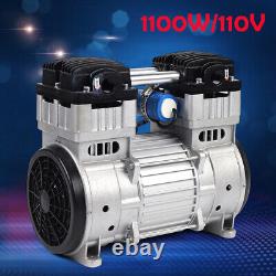 1100W 7CFM Silent Air Pump Compressor Head Small Air Mute Oilless Vacuum Pump US