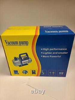 110V 1/2 5 CFM Dual Stage Rotary Vane HVAC Air Vacuum Pump with Oil Bottle