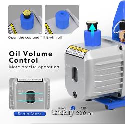 110V 1/4 HP 3.5 CFM Single Stage Rotary Vane Air Vacuum Pump with Oil Bottle ETL