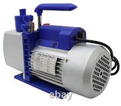 110V 7CFM Dual-Stage Rotary Vane Vacuum Pump 3/4HP 1720r/min 370ml Oil Capacity