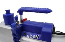 110V 7CFM Dual-Stage Rotary Vane Vacuum Pump 3/4HP 1720r/min 370ml Oil Capacity