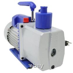 110V 7CFM Dual-Stage Rotary Vane Vacuum Pump 3/4HP 1720r/min 370ml Oil Capacity