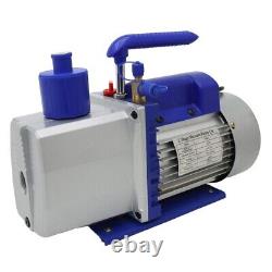 110V 7CFM Dual-Stage Rotary Vane Vacuum Pump 3/4HP 1720r/min 370ml Oil Capacity