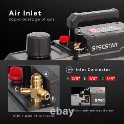 110V 9.6 CFM 1 HP Dual-Stage Rotary Vane HVAC Air Vacuum Pump with Oil Bottle