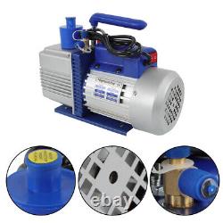 110V 9.6 CFM 1 HP Single Stage Rotary Vane HVAC Air Vacuum Pump With Oil Bottle