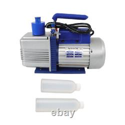 110V 9.6 CFM 1 HP Single Stage Rotary Vane HVAC Air Vacuum Pump With Oil Bottle