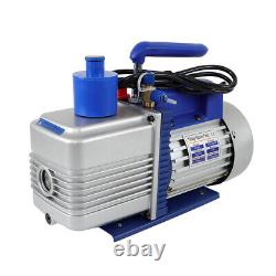 110V 9.6 CFM 1 HP Single Stage Rotary Vane HVAC Air Vacuum Pump With Oil Bottle