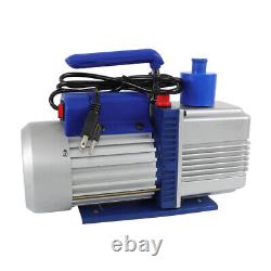 110V 9.6 CFM 1 HP Single Stage Rotary Vane HVAC Air Vacuum Pump With Oil Bottle