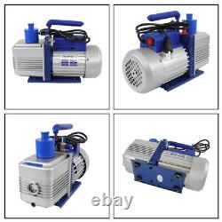 110V 9.6 CFM 1 HP Single Stage Rotary Vane HVAC Air Vacuum Pump With Oil Bottle