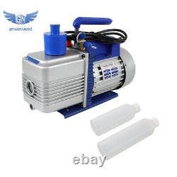 110V 9.6 CFM 1 HP Single-Stage Rotary Vane HVAC Air Vacuum Pump with Oil Bottle