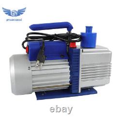 110V 9.6 CFM 1 HP Single-Stage Rotary Vane HVAC Air Vacuum Pump with Oil Bottle