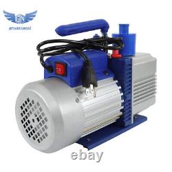 110V 9.6 CFM 1 HP Single-Stage Rotary Vane HVAC Air Vacuum Pump with Oil Bottle