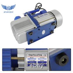 110V 9.6 CFM 1 HP Single-Stage Rotary Vane HVAC Air Vacuum Pump with Oil Bottle