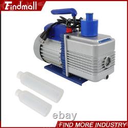 110V 9.6 CFM Dual-Stage Rotary Vane HVAC 1 HP Air Vacuum Pump with Oil Bottle