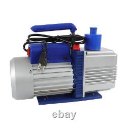 110V 9.6 CFM Dual-Stage Rotary Vane HVAC 1 HP Air Vacuum Pump with Oil Bottle