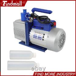 110V 9.6 CFM Dual-Stage Rotary Vane HVAC 1 HP Air Vacuum Pump with Oil Bottle