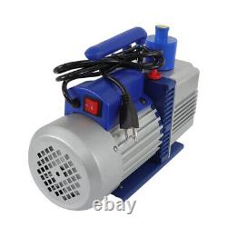 110V 9.6 CFM Dual-Stage Rotary Vane HVAC 1 HP Air Vacuum Pump with Oil Bottle