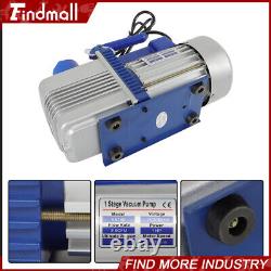 110V 9.6 CFM Dual-Stage Rotary Vane HVAC 1 HP Air Vacuum Pump with Oil Bottle