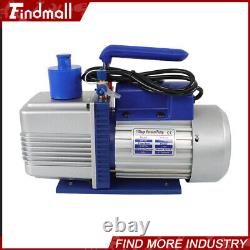 110V 9.6 CFM Dual-Stage Rotary Vane HVAC 1 HP Air Vacuum Pump with Oil Bottle