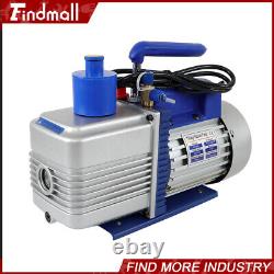 110V 9.6 CFM Dual-Stage Rotary Vane HVAC 1 HP Air Vacuum Pump with Oil Bottle