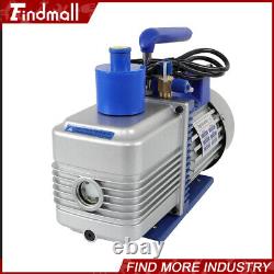 110V 9.6 CFM Dual-Stage Rotary Vane HVAC 1 HP Air Vacuum Pump with Oil Bottle