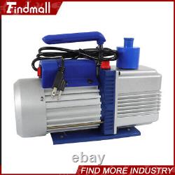 110V 9.6 CFM Dual-Stage Rotary Vane HVAC 1 HP Air Vacuum Pump with Oil Bottle