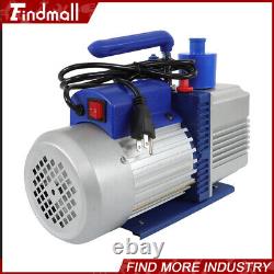 110V 9.6 CFM Dual-Stage Rotary Vane HVAC 1 HP Air Vacuum Pump with Oil Bottle