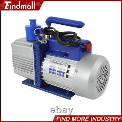 110V 9.6 CFM Dual-Stage Rotary Vane HVAC 1 HP Air Vacuum Pump with Oil Bottle