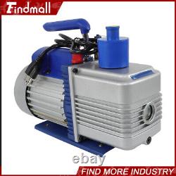 110V 9.6 CFM Dual-Stage Rotary Vane HVAC 1 HP Air Vacuum Pump with Oil Bottle