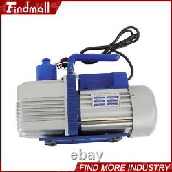 110V 9.6 CFM Dual-Stage Rotary Vane HVAC 1 HP Air Vacuum Pump with Oil Bottle