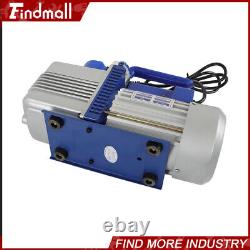 110V 9.6 CFM Dual-Stage Rotary Vane HVAC 1 HP Air Vacuum Pump with Oil Bottle