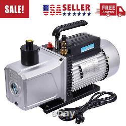 12 CFM Deep Vacuum Pump Single Stage 110V Inlet 1/4 3/8 Sae 1 Hp AC HVAC USA