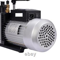 12 CFM Deep Vacuum Pump Single Stage 110V Inlet 1/4 3/8 Sae 1 Hp AC HVAC USA