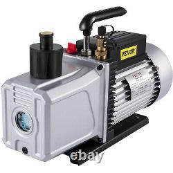 12CFM Vacuum Pump Double Stage Power 1HP rotary vane 1/4 and 3/8 R410a R134