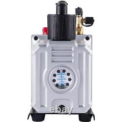 12CFM Vacuum Pump Double Stage Power 1HP rotary vane 1/4 and 3/8 R410a R134