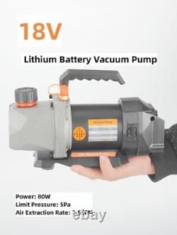 18V Li-ion battery Vacuum Pump 5Pa 80W 2.5CFM 1/4 Air Inlet Refrigeration
