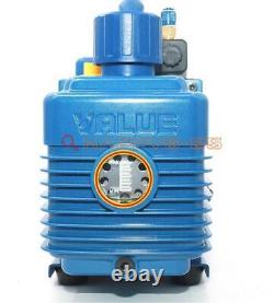 1PC Stage Vacuum Pump Rotary Vane with Gauge 4.3CFM 1/3HP Air Refrigeration 2Pa