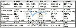 1PCS 2Pa Air Vacuum Pump Rotary Vane 1L/s 2.1CFM 1 Stage 1/4HP V-i120SV NEW