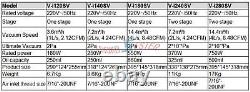 1PCS NEW 2Pa Air Vacuum Pump Rotary Vane 1L/s 2.1CFM 1 Stage 1/4HP V-i120SV