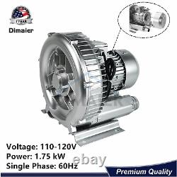 2 HP Regenerative Blower 115 V-120 V 150 CFM 1.75 kW Vacuum Pump 2LG5107AA21