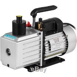 2-Stage 8 CFM Refrigerant Vacuum Pump Rotary Vane 1HP 1/2ACME AC R134a 500 ML