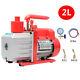 220v Lab Rotary Vane Vacuum Pump Aspiration Pumps Hvac Repair Tools 4.24cfm 2l/s